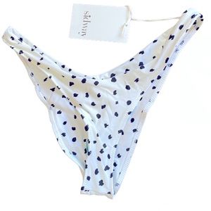 SIDWAY SWIM White & Black Spot High-Cut Linda Bikini Bottoms - Women Size M
